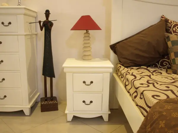 Classic bedside table for bedroom furniture set - Indonesian teak